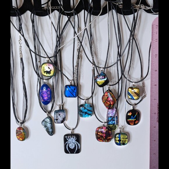 *Price 4 One* Shimmery Dichroic Glass Pendant made by my late Queen - Picture 2 of 3